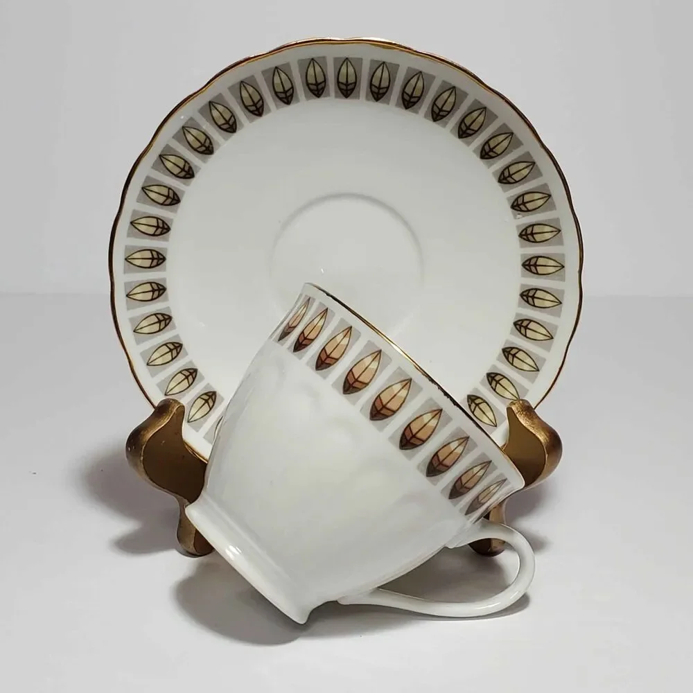 Teacup and Saucer Feathers Vintage